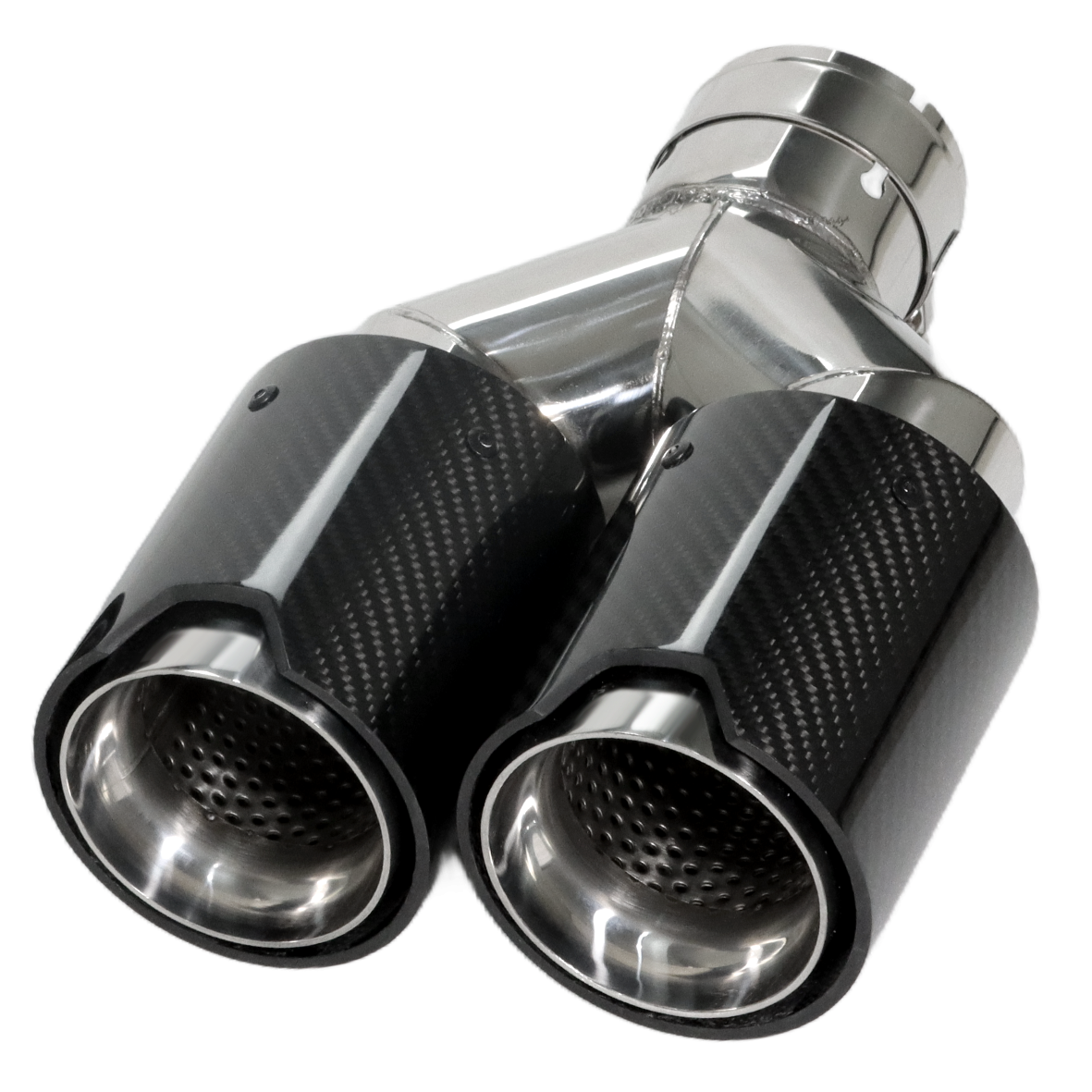 Dual Outlet Carbon Fiber Exhaust Tip RX-02-006C